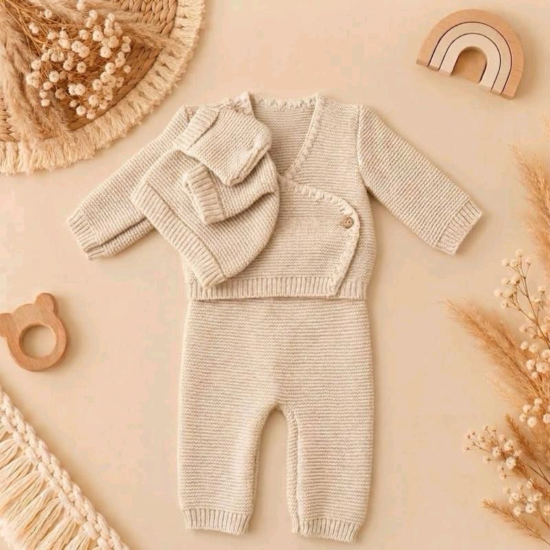 Ensemble bébé 4 pièces beige