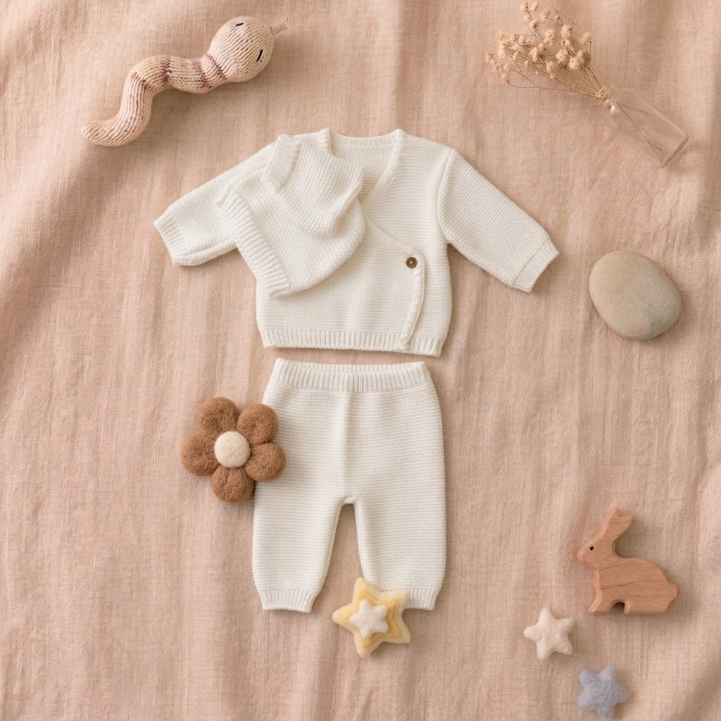 Ensemble bébé 4 pièces blanc