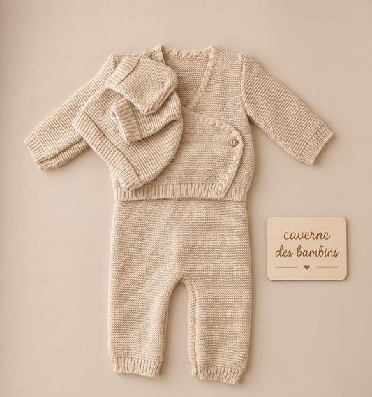 Ensemble bébé 4 pièces beige