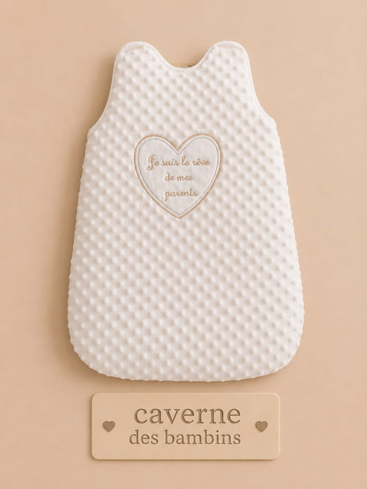 Gigoteuse bébé cœur  écru