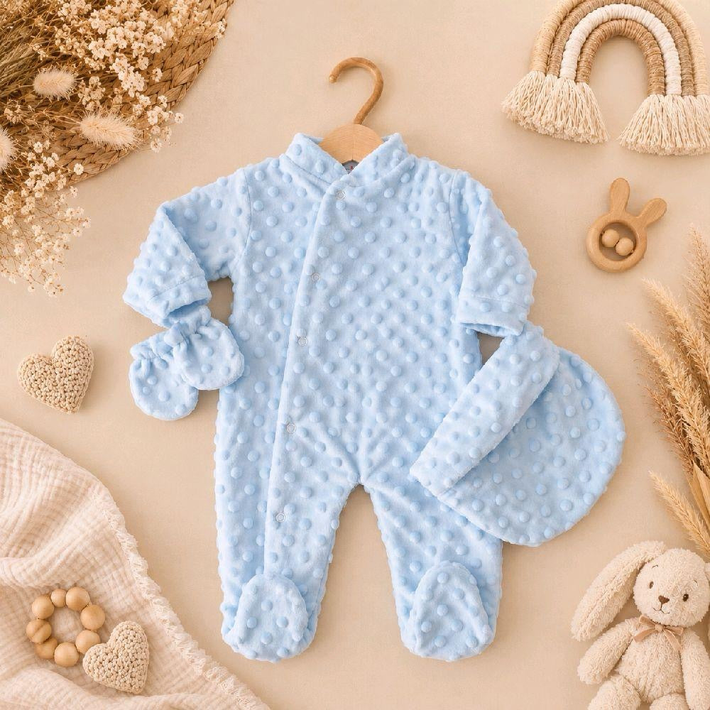 Ensemble bébé pyjama minky bleu