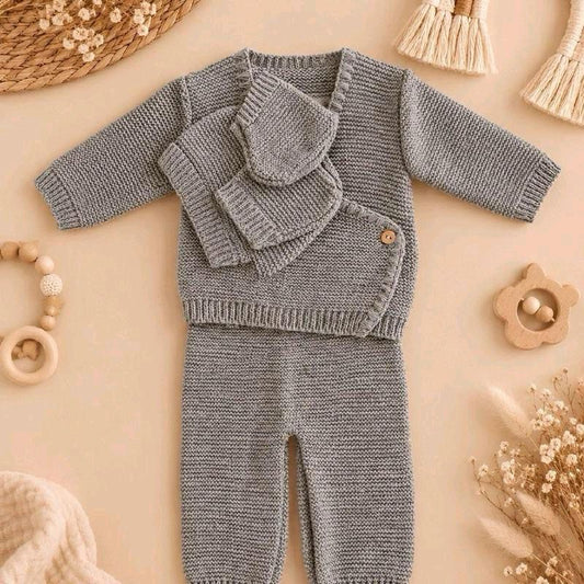 Ensemble bébé 4 pièces gris