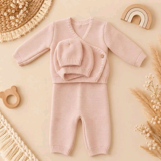 Ensemble bébé 4 pièces rose