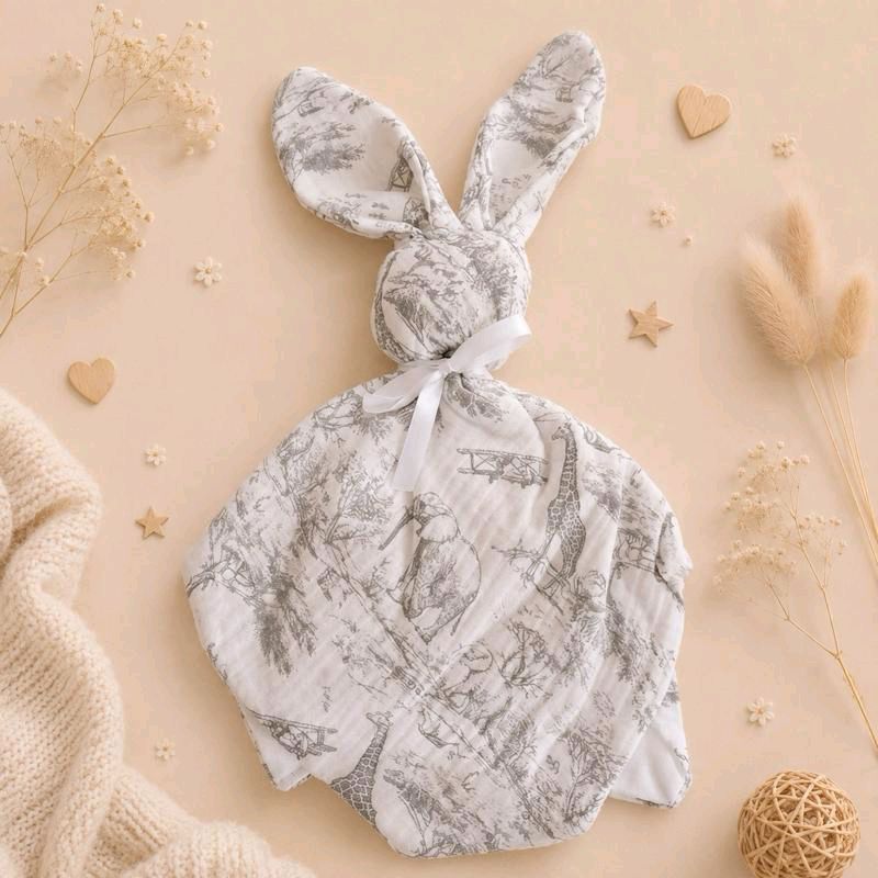 Doudou bébé motif savane