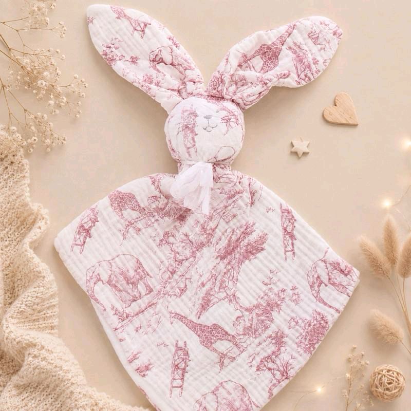 Doudou bébé motif savane