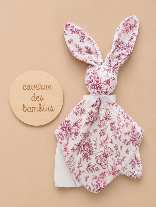 Doudou bébé ourson rose