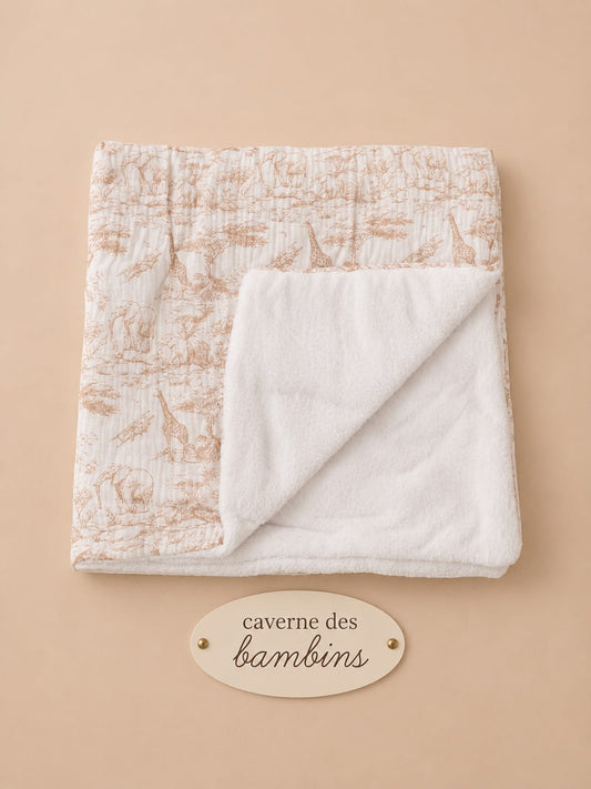 Couverture bébé ourson beige