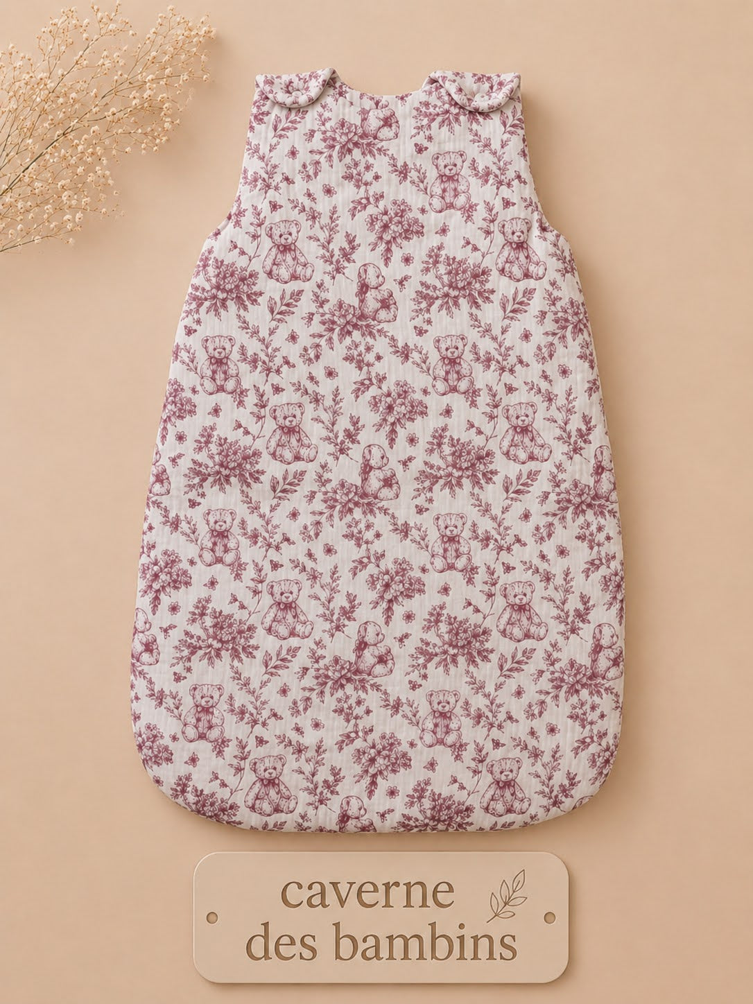 Gigoteuse bébé ourson rose