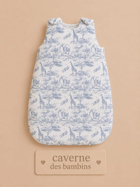 Gigoteuse bébé savane bleu