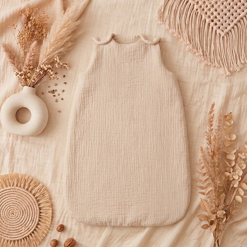 Gigoteuse bebe gaze de coton beige