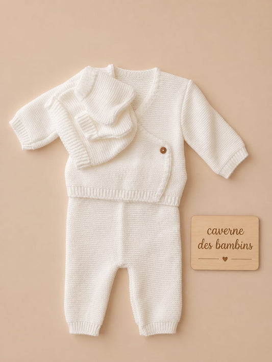 Ensemble bébé 4 pièces blanc