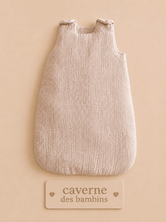 Gigoteuse bebe gaze de coton beige