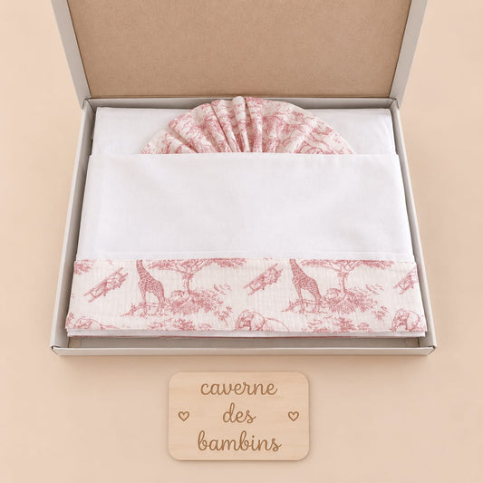 Parure de lit  bébé savane rose