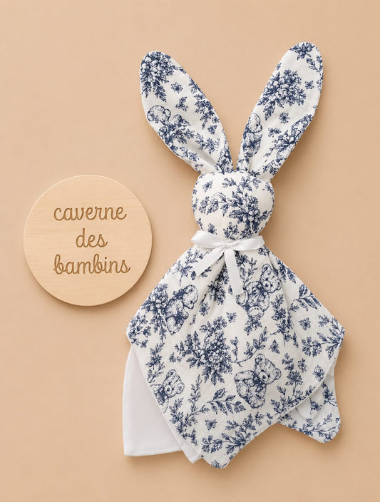 Doudou bébé ourson bleu