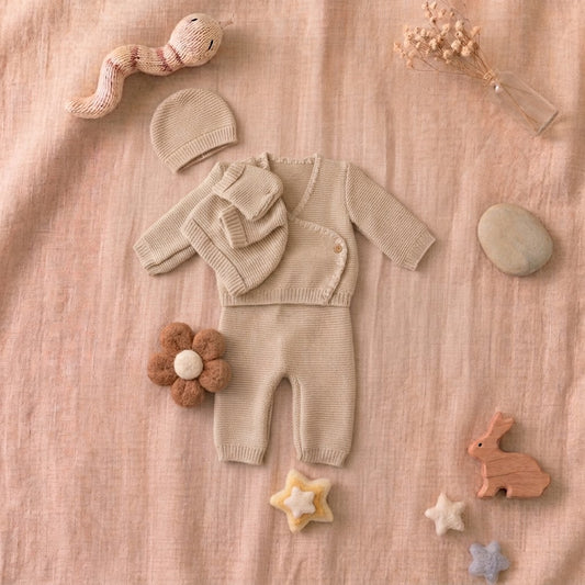 Ensemble bébé 4 pièces beige