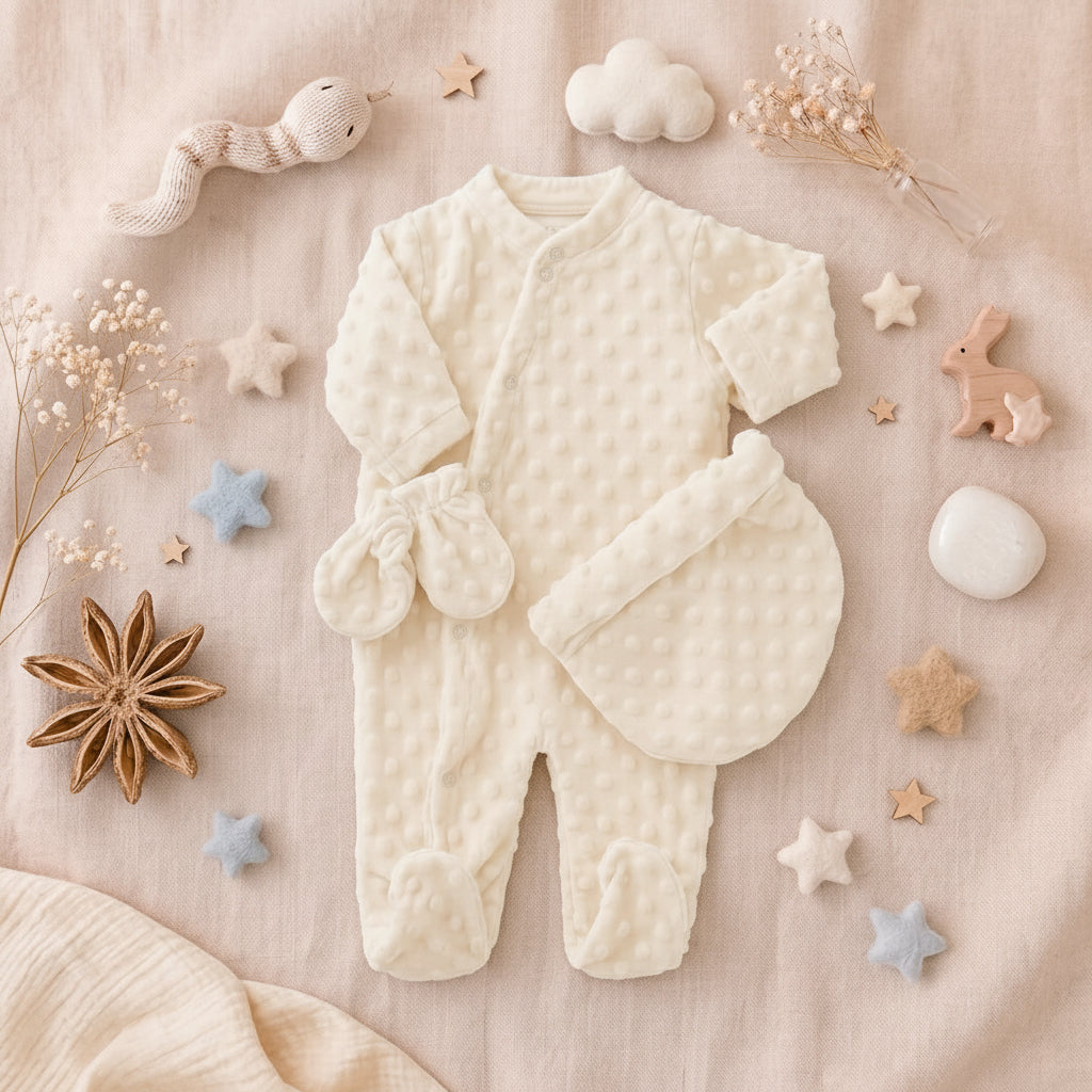 Ensemble pyjama minky écru