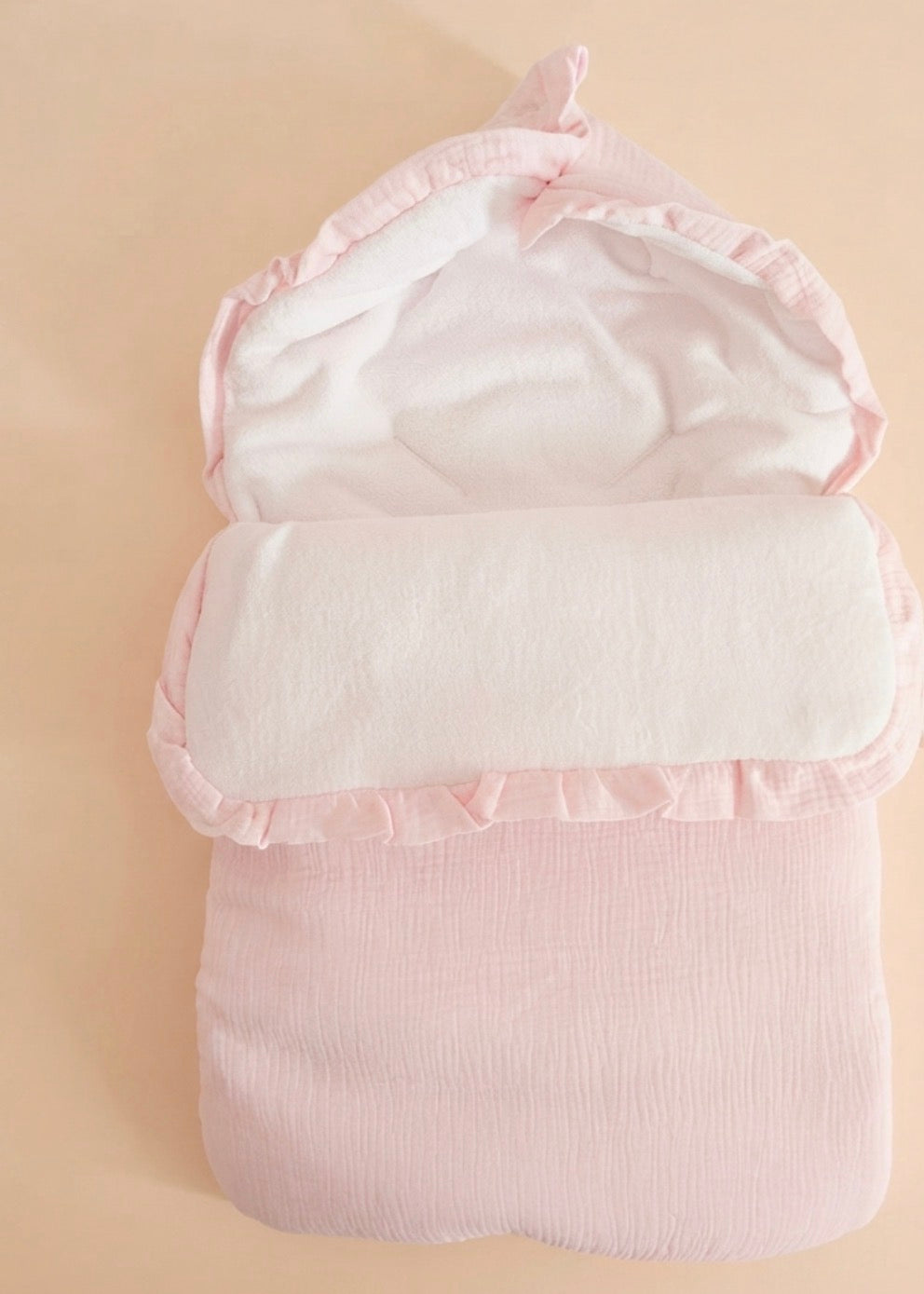 Nid d’ange gaze de coton rose