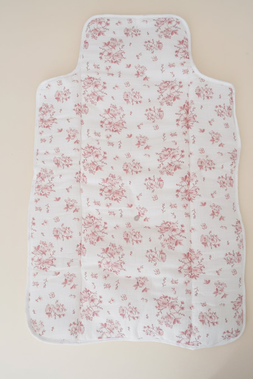 Tapis a lange fleurs coton rose