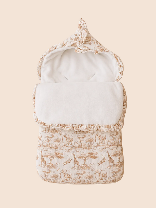nid d’ange gaze de coton et polaire savane beige
