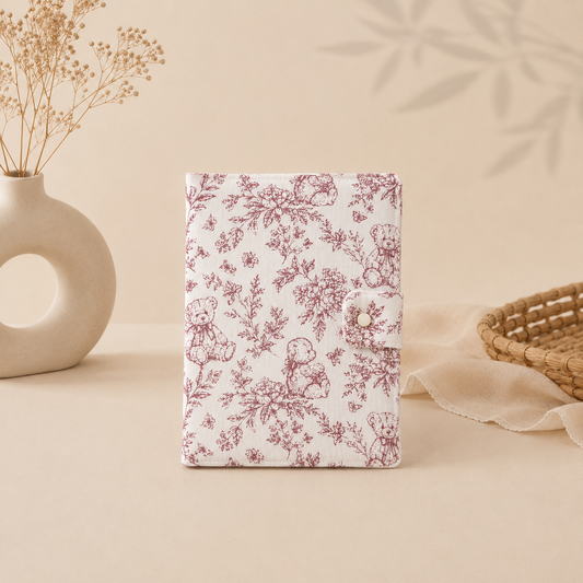 Protège carnet de santé ourson rose