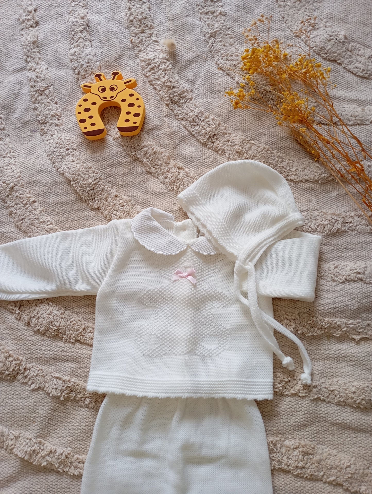 Ensemble bébé blanc motif ourson