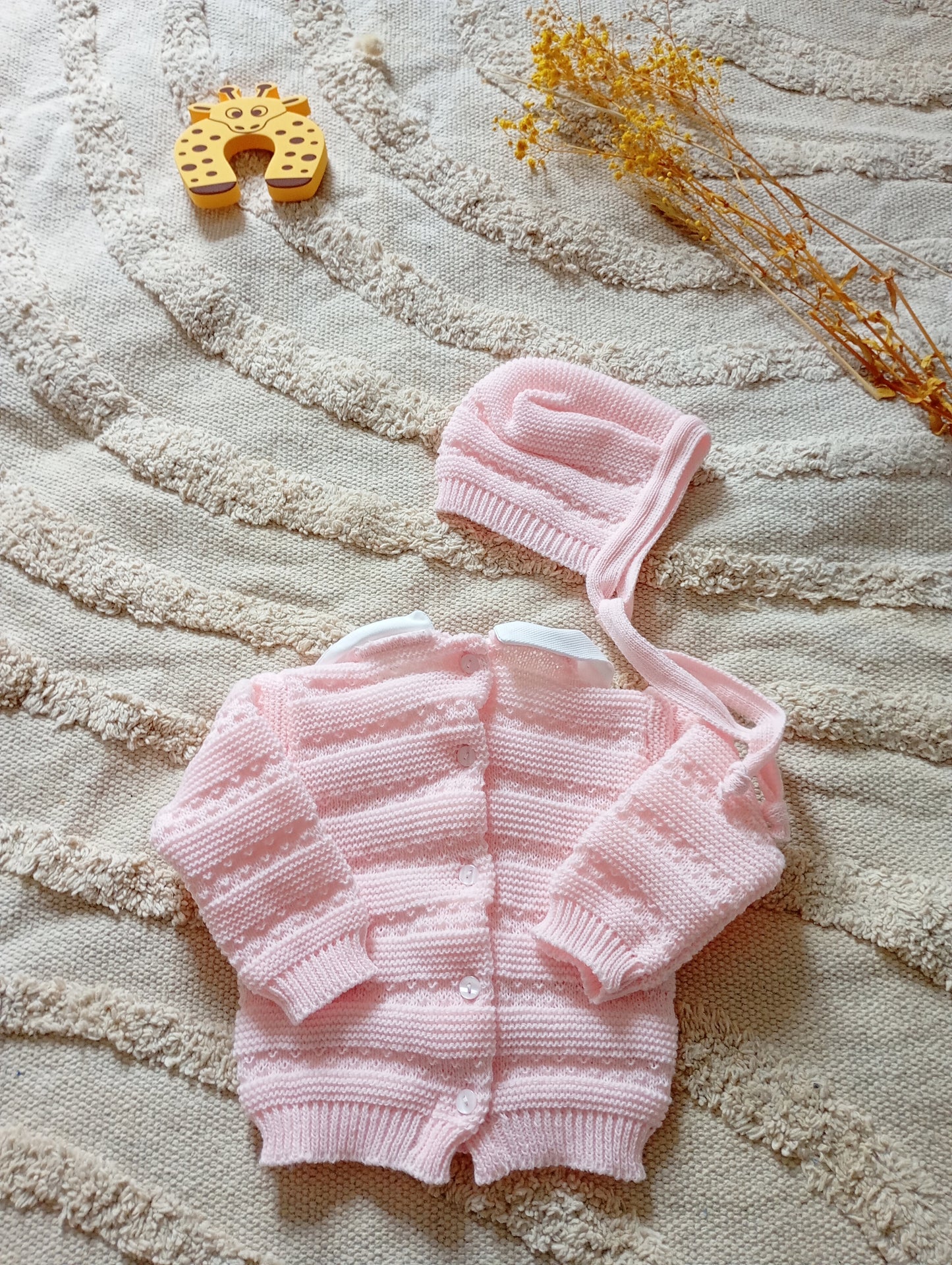 Ensemble bébé rose clair à nœud