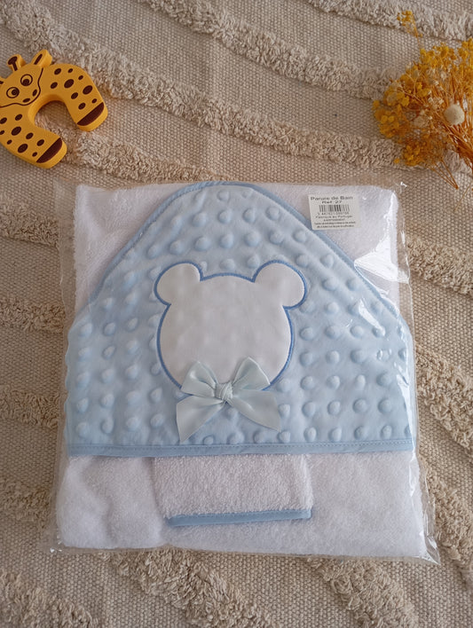 Cape de bain bébé bleu