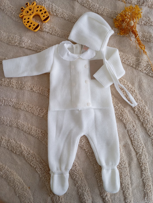 Ensemble bébé blanc à boutons