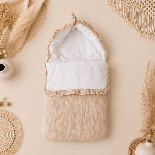 Nid d’ange gaze de coton beige