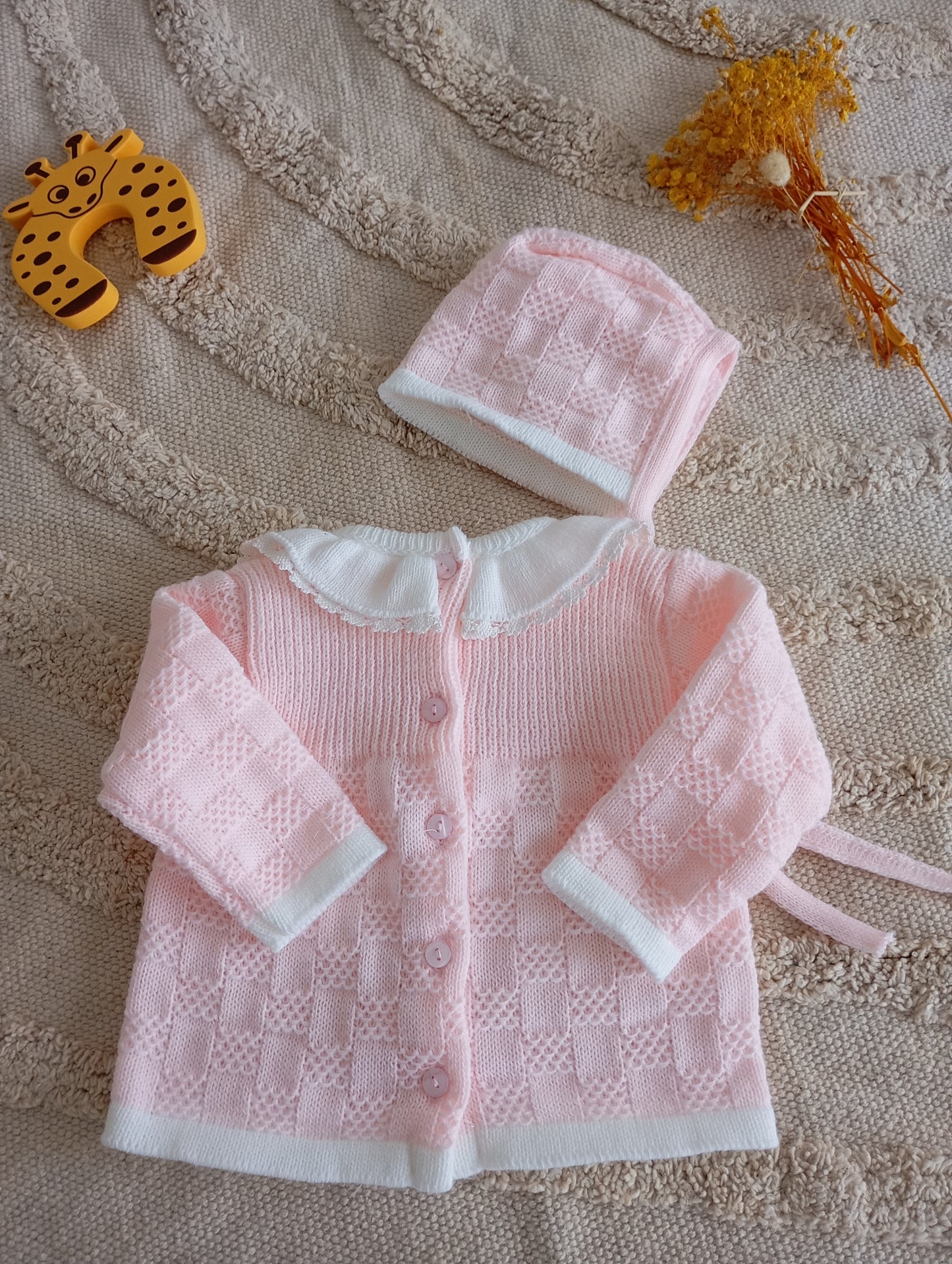 Ensemble bébé rose clair à nœud