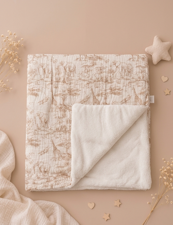 Couverture bébé savane beige