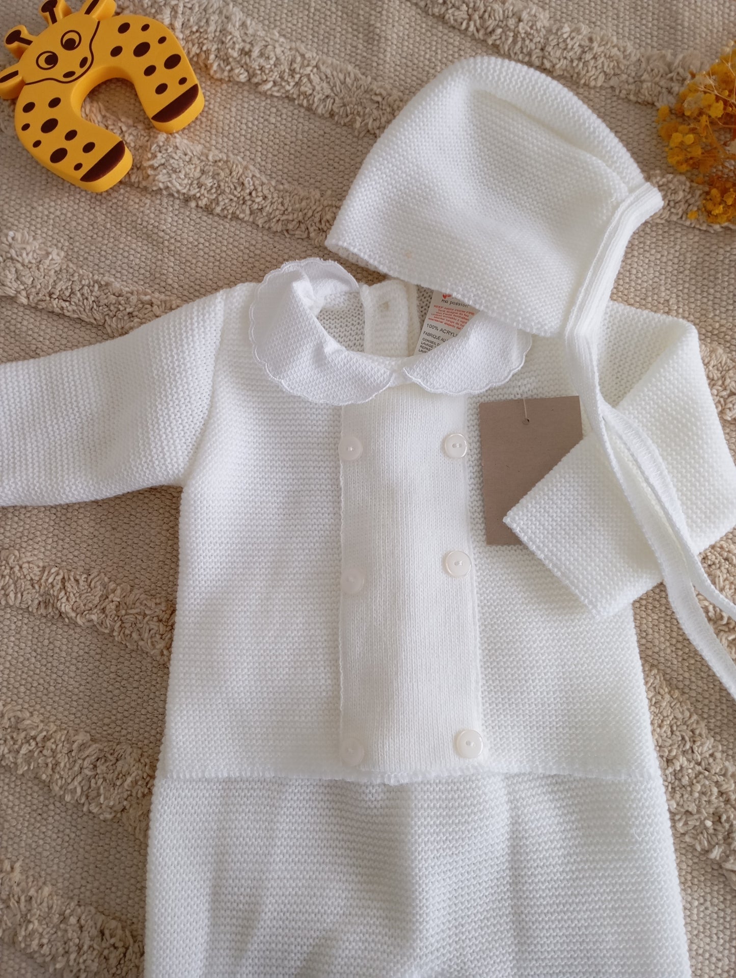 Ensemble bébé blanc à boutons