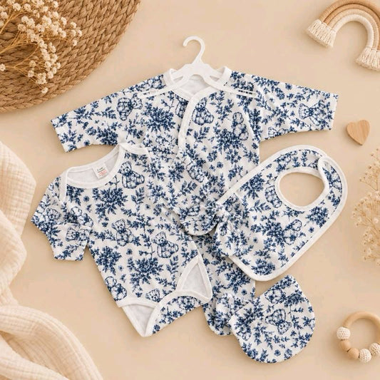 Ensemble 5 pièces motif ourson bleu